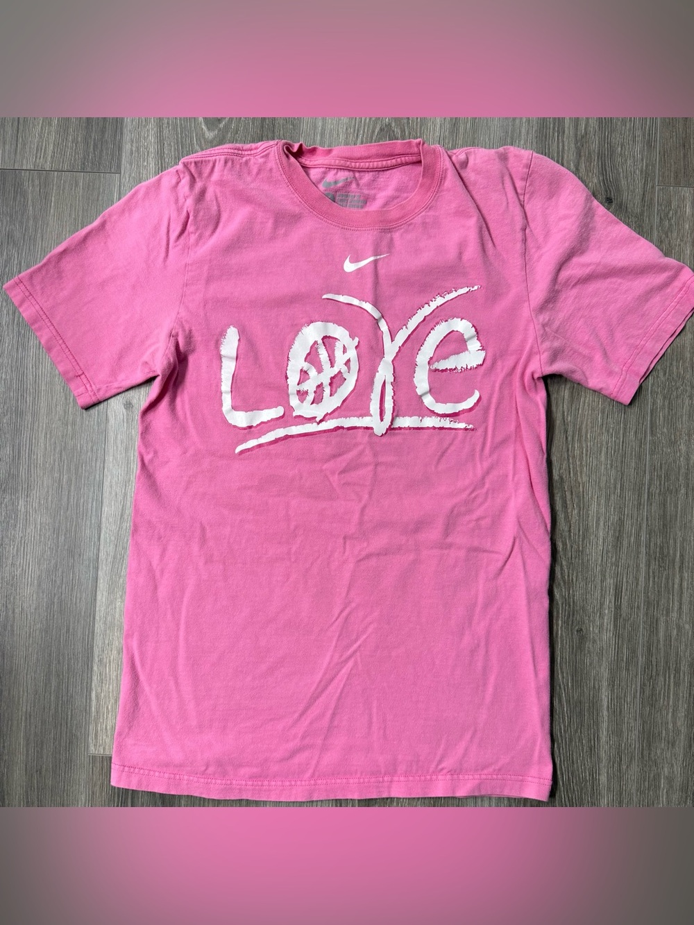 Nike “Love” Basketball Graphic Tee | Pink | Size Small Y2K